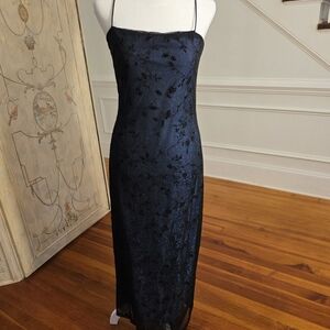 Sophisticated Midnight Floral Gown